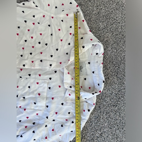 Women’s Rails Val Crush Button Down Front Tie Hearts Rayon Collared Shirt $158 M - Picture 7 of 11